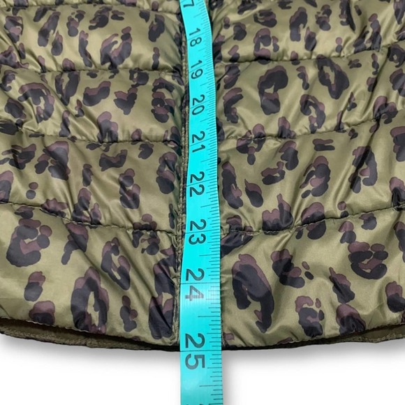 Leopard Puffer Jacket Quilted Narrow Channel Women's Small - Picture 11 of 14